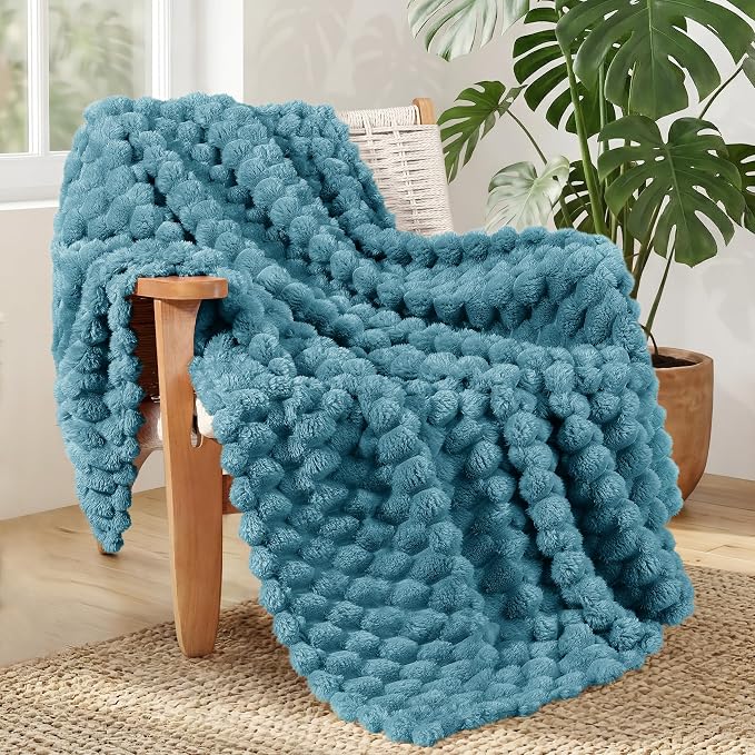 Whale Flotilla Soft Cozy 3D Fleece Throw Blanket for Couch Bed, Slate Blue | Super Cozy Lightweight Plush Fluffy Throw, Luxury Decorative All‑Season Couch Cover Blanket for Sofa & Office Chair, 50"x60"