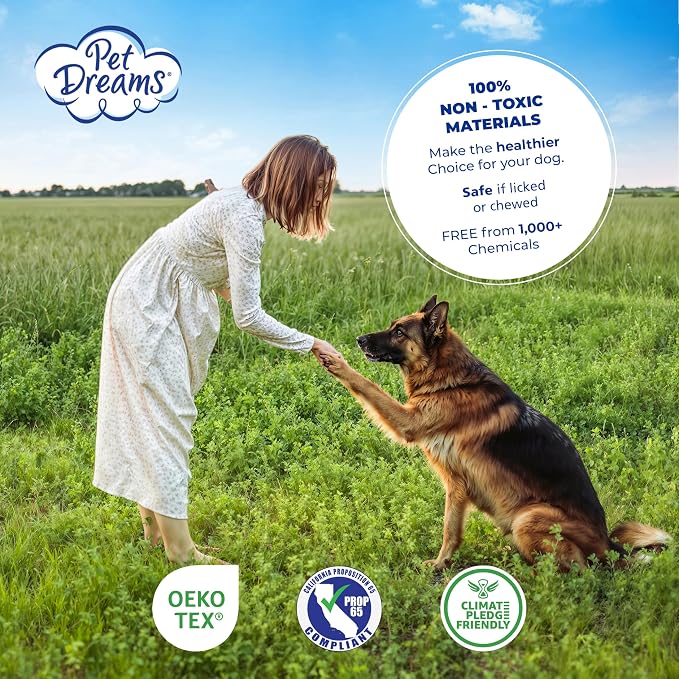 Pet Dreams Dog Crate Pad - Washable Kennel Mat, Crate Pads for Dog Cages, Non-Toxic, Flat Indoor Cat Bed, Fits iCrate 18, 24, 30, 36, 42, 48 Inches (Blue, Small, 24")