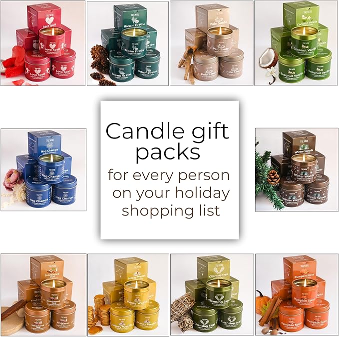 Nag Champa Candle for Home Scented - Pack of 3 x 5oz Natural Soy Clean Organic Non Toxic - for Aromatherapy Meditation Spiritual Gifts Bathroom Kitchen - Long Lasting Heavily Scented Velas Aromáticas