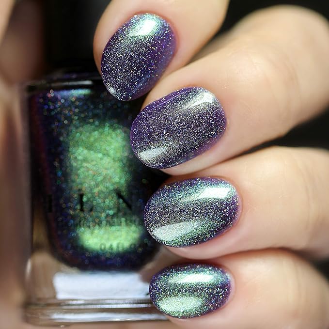 ILNP Bundled Up - Green to Blue Holographic Duochrome Nail Polish, Chip Resistant, 7-Free, Non-Toxic, Vegan, Cruelty Free, 12ml
