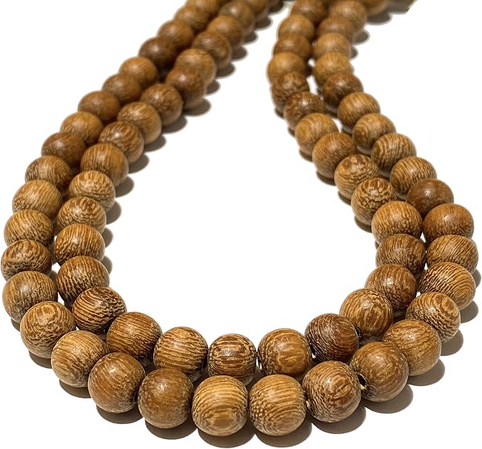 ABCGEMS (Essential-Oil-Diffuser) Rainforest Kakawate Wood Beads AKA Madre De Cacao - Matte Finished (Believed to Improve Energy Balance & Promote Inner Harmony) Smooth Round 10-11mm (Non-Shiny)