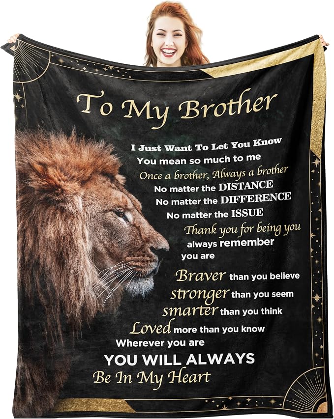 Best Brother Gifts from Sister for Birthday, Big Brother Birthday Gifts for Brother Adult from Sister,Birthday Gifts for Brothers from Sisters, 60"x80"Blanket