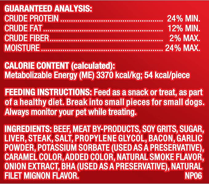 Pup-Peroni Original Filet Mignon & Bacon Flavor Dog Snacks, 22.5 Ounce Bag (Pack of 4)