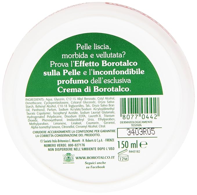 Manetti & Roberts: Borotalco Scented Smoothing Cream * 150ml * 5.07fl.oz * [ Italian Import ]