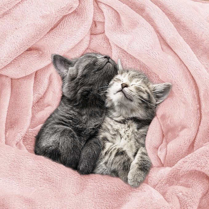 Utopia Bedding Ultra Soft Fleece Bed Blanket Full Size Pink (90x84 Inches) | Microfiber Plush Warm Lightweight Breathable Cozy Blanket Anti-Static, All Season Use, Gift for Women and Men