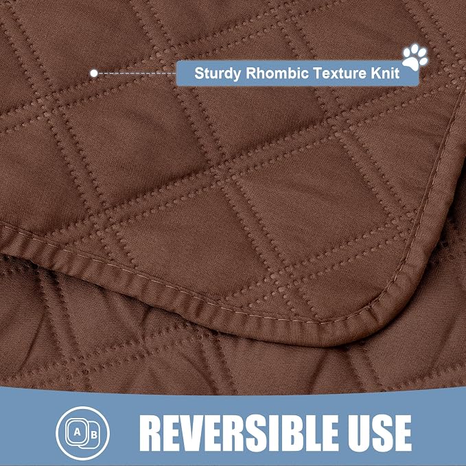 Smiry Waterproof Reversible Pet Couch Covers for Dogs | Pet Friendly, Soft Fabric, Washable Sofa Furniture Protector for Dogs Cat Kids, Checkered (40"x90", Brown/Brown)