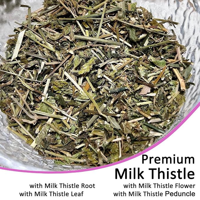 Milk Thistle Tea Loose Leaf, Cardo Mariano Milk Thistle Dried Herb 7oz | Milk Thistle Loose Leaf, Raw, Dried Herb, Wildcrafted, Milk Thistle Loose Tea Herbal for Liver, Caffeine-Free
