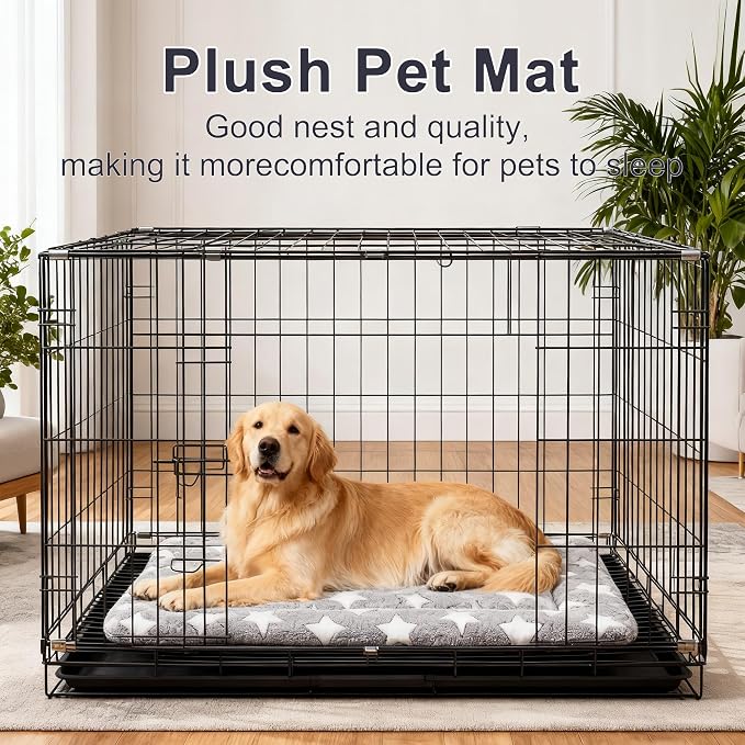pobopobo Dog Bed Mat, Reversible Crate Pads for Small/Medium/Large Dogs & Cats Sleeping, Portable & Soft, Dog Beds Crate Pad - Machine Washable Mat Bed Kennel Mat Cat Bed