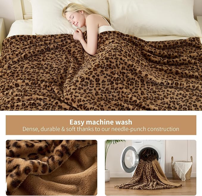 GALMAXS7 Cheetah Print Throw Blanket, Double-Sided Plush Faux Fur, 60"x80" | 500GSM Faux Fur,Double-Sided Leopard Design,Ultra Soft Plush Feel,All Season Cozy Blanket,No Shedding,Machine Washable