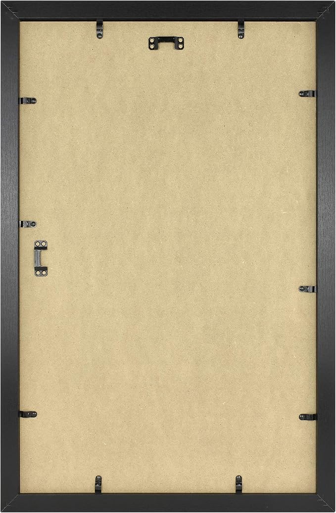 MCS Studio Gallery 14x22 Poster Frame Black Woodgrain Engineered Wood, Vertical & Horizontal Wall Hanging Large Picture Frame for Photos, Posters & Art Prints (2-Pack)