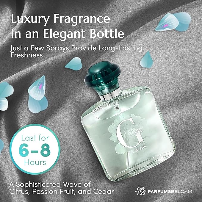 PB ParfumsBelcam G eàu Woman Eau De Parfum Spray for Women – 50 mL Affordable Long Lasting Perfume with Fresh Aquatic Fragrance & Chic Citrus Scent, Made with Premium Oils for Day & Night Use