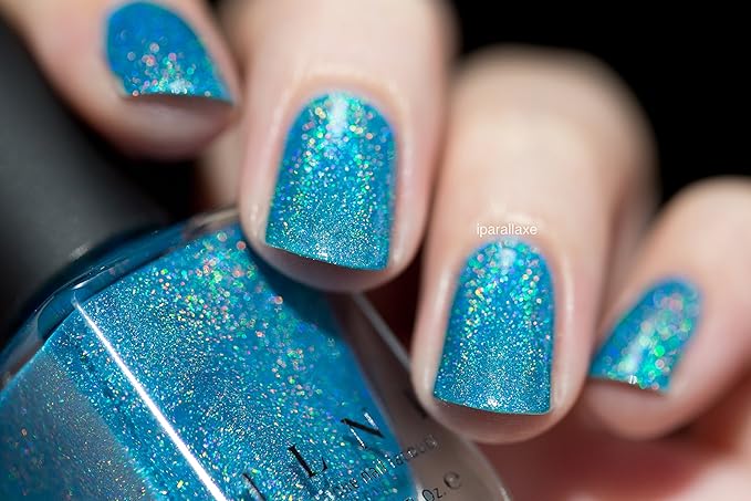ILNP Float On - Vivid Aquamarine Blue Holographic Nail Polish