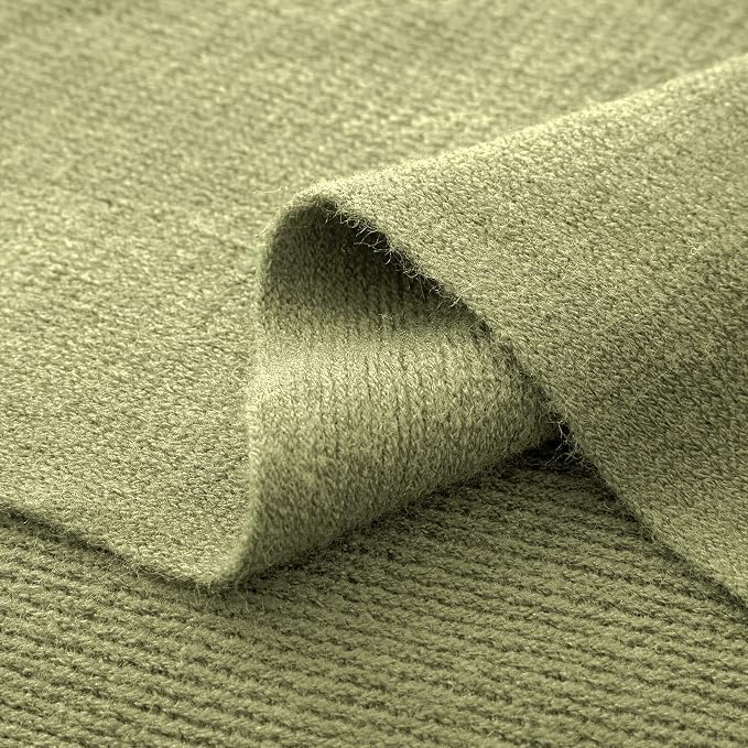 Vonty Olive Green Knitted Throw Blanket with Tassels Fringe, 50x60 Acrylic | Super Soft And Lightweight, Year-Round Cozy Warmth, Farmhouse Decorative Style, Machine Washable, for Couch, Sofa or Bed