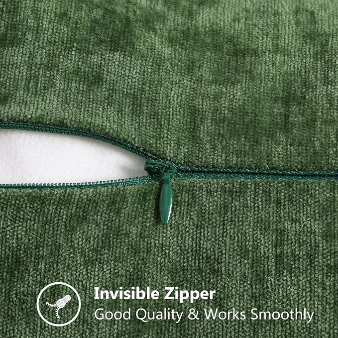 decorUhome Soft Chenille Throw Pillow Covers 14x36 Pack of 1 Forest Green | Fall Textured Decorative Throw Pillow Cases Stitched Edge Modern Farmhouse Luxury Boho Velvet for Couch Sofa Bed Home Decor