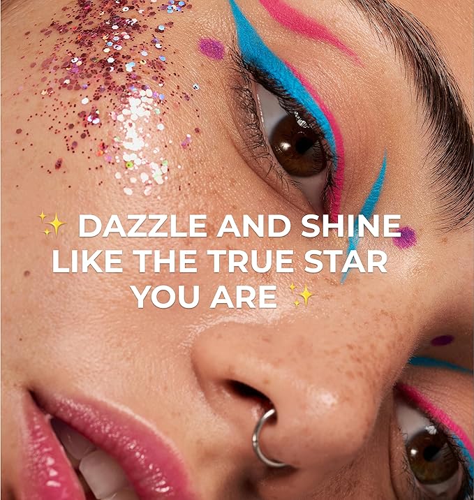 LAMEL Insta Glitter Bomb: Quick-Dry Holographic Face & Body Glitter Gel | Long-Lasting Shine & Effortless Removal | Perfect Face Glitter Makeup & Body, Hair Shimmer | Vegan & Cruelty Free -0.67 fl.oz