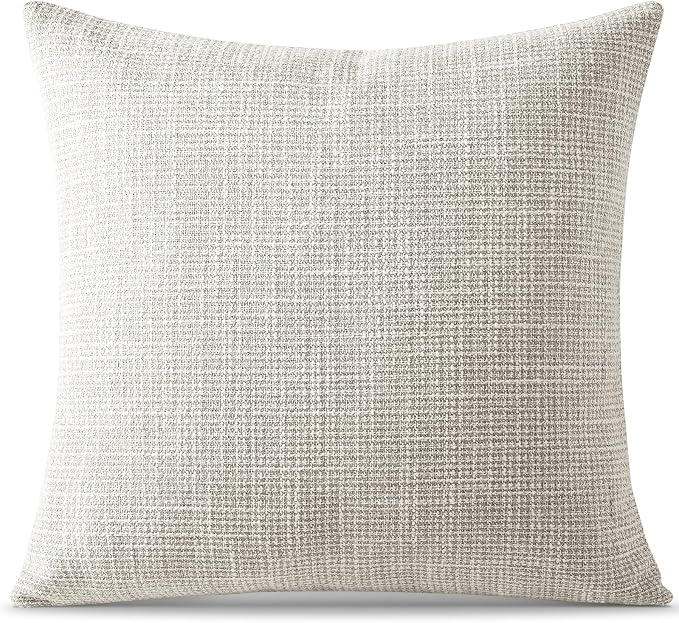 OTOSTAR Linen Throw Pillow Cover Set of 1 Decorative Square Pillowcases Cushion Covers 20x20 Inch for Home Decor Sofa Bedroom Car 50 x 50CM Beige