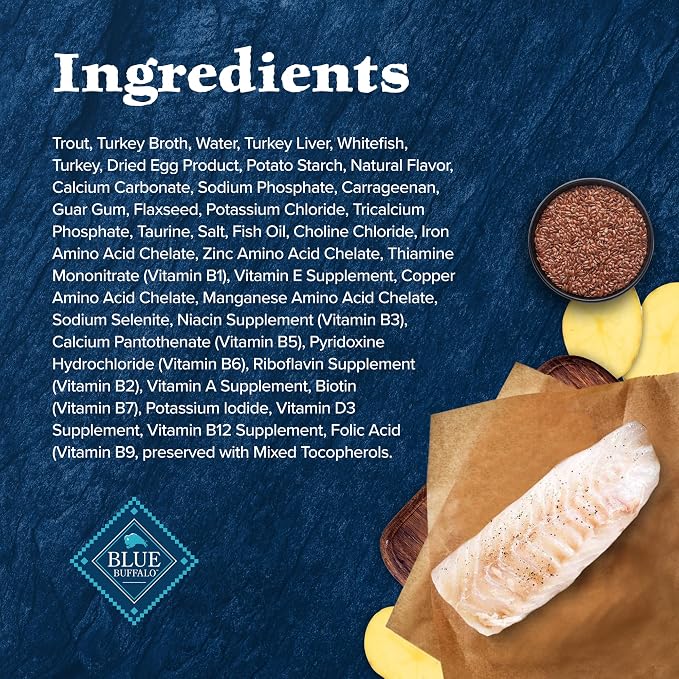 Blue Buffalo Wilderness Rocky Mountain Recipe Wet Cat Food Flakes (24 Pack) | Flaked Trout in Tasty Gravy, Grain-Free & Chicken-Free, High Protein, Made with Natural Ingredients, 5.5-oz. Cans
