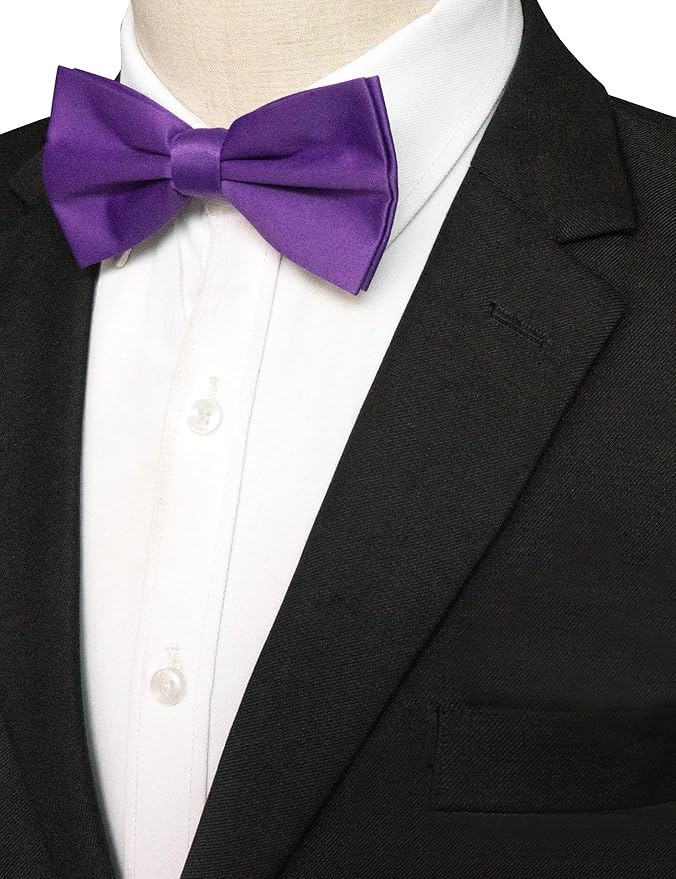 JEMYGINS Solid Color Pre-tied Bow Tie Adjustable Bowtie for Men