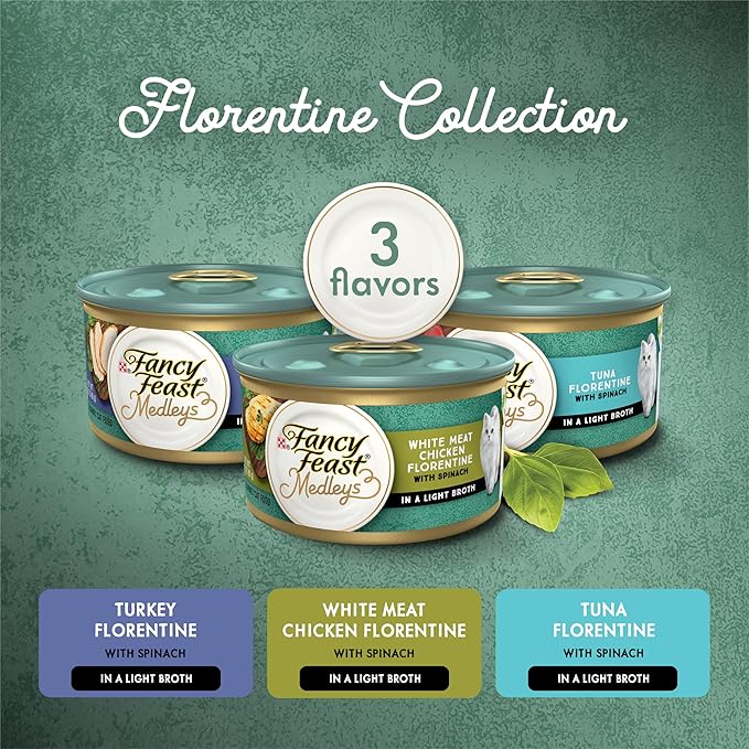 Fancy Feast Purina Medleys Florentine Wet Cat Food, 3 oz. Cans, 2x12 Pack