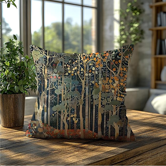 450 Rustic William Morris Inspired Forest Decor Pillow Covers 22x22 | Fall Autumn Home Room Decor, Vintage Botanical Nature Decorative Throw Pillow Covers for Home Bedroom Living Room
