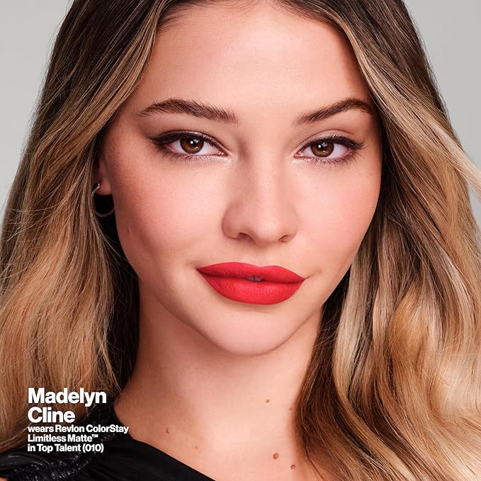 Revlon ColorStay Limitless Matte Liquid Lipstick, Vegan Formula, No-Budge, Longwear Lip Color, Long Lasting, Lightweight/Comfortable, Waterproof, 002 Poster Child, 0.17 fl oz