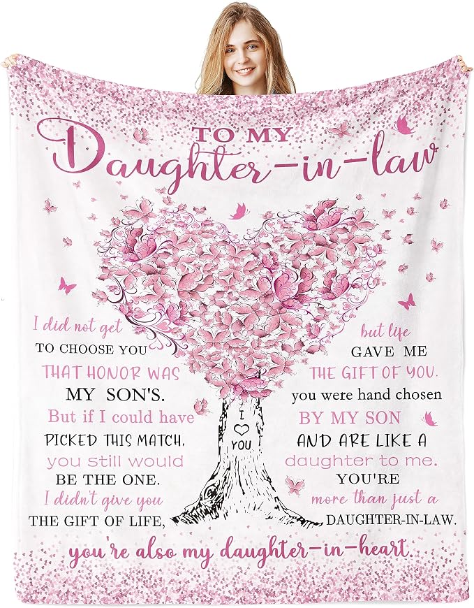 Daughter in Law Gifts, Daughter in Law Birthday Gifts from Mother in Law, Best Mothers Day for Future DIL Blanket 60"x 50"