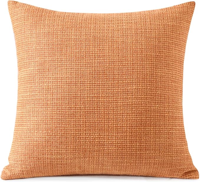 OTOSTAR Linen Throw Pillow Cover Set of 1 Decorative Square Pillowcases Cushion Covers 18x18 Inch for Home Decor Sofa Bedroom Car 45 x 45CM Coral