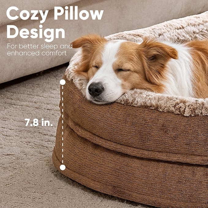 FUKUMARU Large Thickened Dog Couch Bed, Orthopedic, Waterproof & Washable | Heavy Duty Dog Sofa with 4" Extra-Thick Egg-Crate Foam, Relieves Joint Pressure, Fully Removable, Fits Medium to Large Dogs