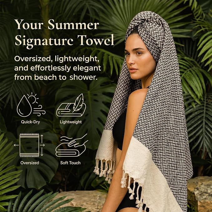 Madamelique Oversized Bath Towel 39"x71" - Pure Cotton Bath Towel for Adults - Ultra Soft & Absorbent, Sand-Free,Quick Dry Bath Sheet for Spa, Pool, Large Travel Blanket (Chocolate)