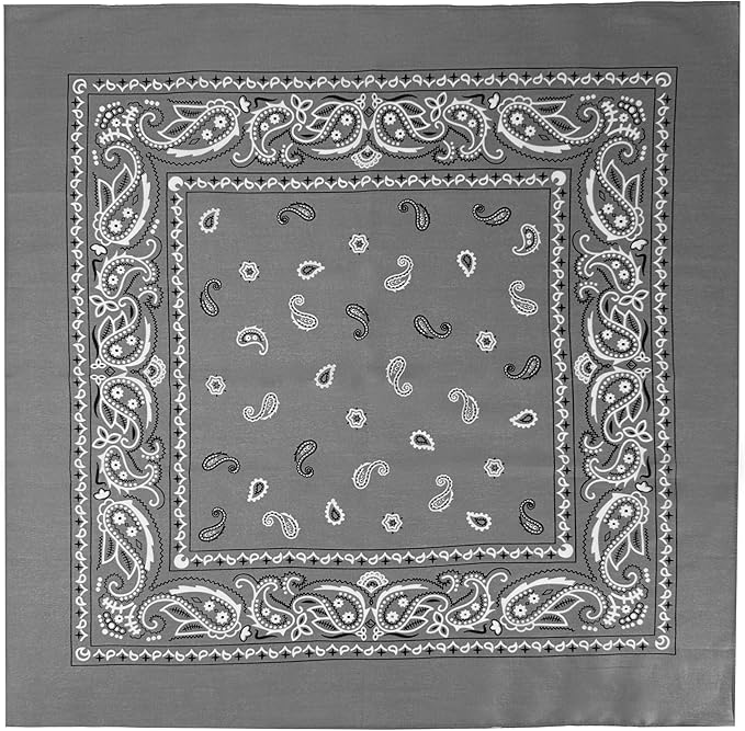 Gift Packaging Bandana for Men Women - 100% Cotton, Paisley, 22x22 In, 1 Pack - Large Bandanna Handkerchief Cowboy Hanky