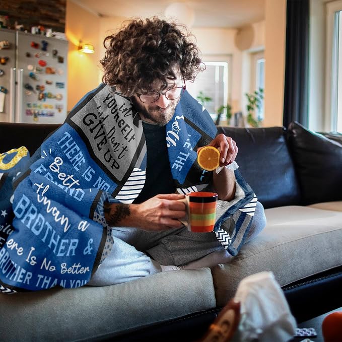 Gifts for Brother, Best Brother Birthday Gifts from Sister Blanket 80"x60", Adult Brother Gift from Sister