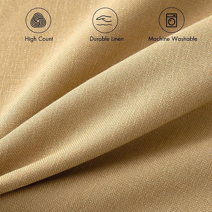 MIULEE Pack of 2 Decorative Linen Burlap Textured Pillow Covers Farmhouse Boho Accent Pillowcases Spring Home Decor for Couch Sofa Bedroom Living Room 18x18 Inch Mustard Yellow
