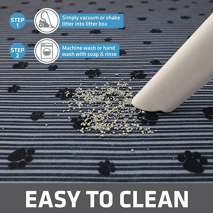 Drymate Cat Litter Box Mat Litter Trapping Mat Dark Grey, 28x36 XL, 2-Pack | Waterproof, Urine-Proof, Absorbent, Machine Washable, Soft on Paws, Contains Mess, Protects Floors, Kitten Supplies, USA Made