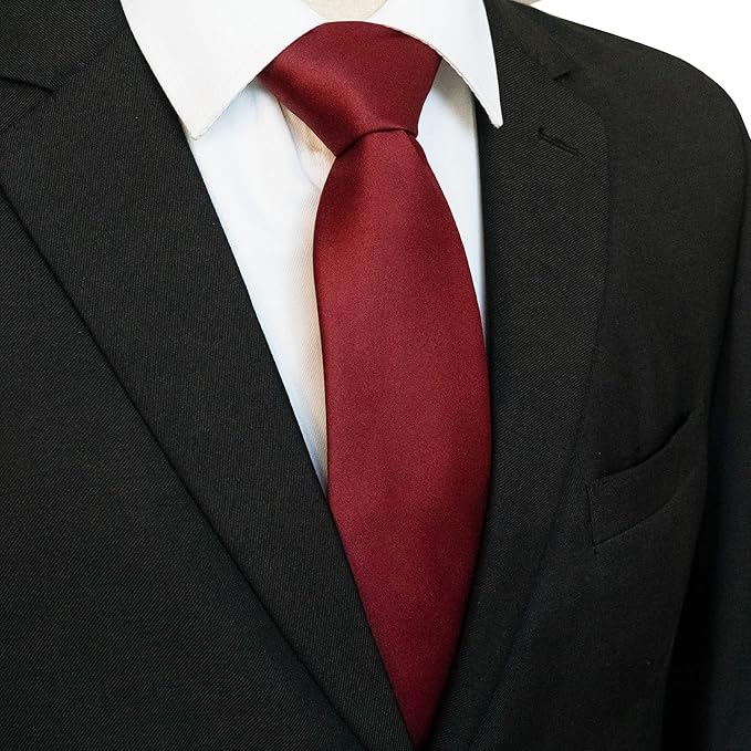 JEMYGINS Solid Color Tie Mens Necktie for Business and Wedding