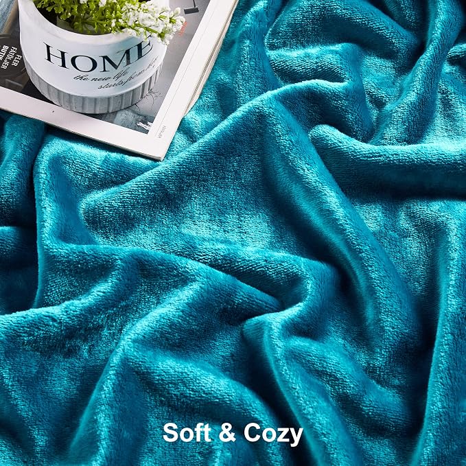 DREAMNINE Extra Large Fleece Blanket Soft Comfy Fluffy Bed Blankets King Size 90" x 108",Luxury Decorative Fuzzy Blanket for Women Girl,Big Cozy Shaggy Warm Flannel Blankets for Winter Autumn Pet,Teal