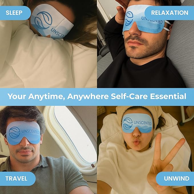 Body Restore Heated Eye Mask for Dry Eyes 5 Pack - Boo Basket Stuffers for Women, Self Heating Warm Compress, Christmas Stocking Stuffers, Birthday Gifts, White Elephant, Relaxation - Unscented