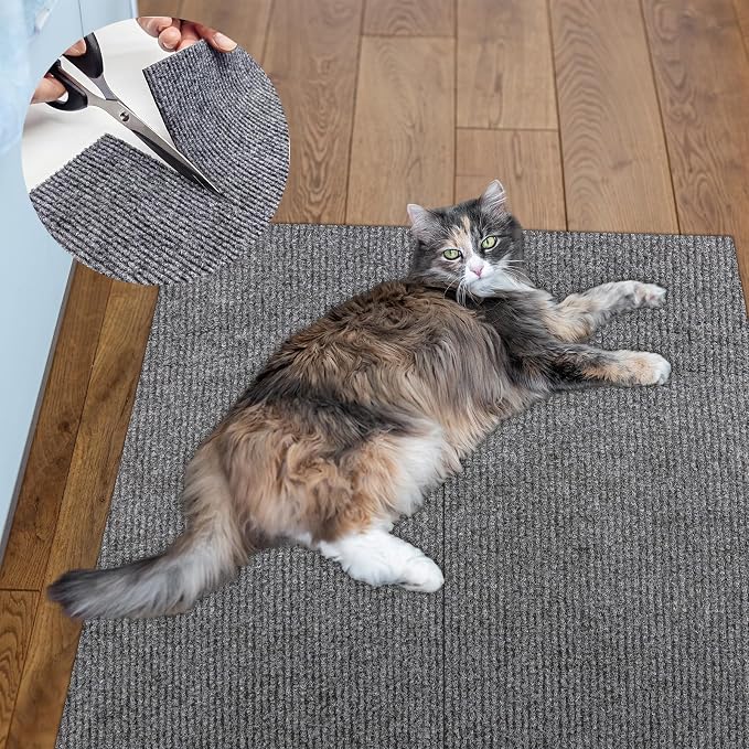 ENONCI 47.2x15.8 Cat Scratcher Mat, Self-Adhesive Wall Corner Cat Scratcher Pad
