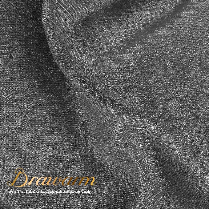 BRAWARM Throw Pillow Covers 16x16 Inches - Gray Chenille Pillow Covers Pack of 2, Solid Dyed Soft Chenille Pillow Cases for Couch Sofa Bed Home Decoration