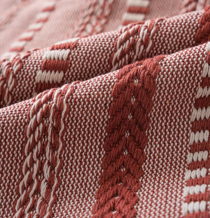 Cethom Boho Lumbar Pillow Covers 14x36 Long, Farmhouse Decorative Couch Pillow Cases, Rust Accent Pillows of Bed, Sofa Bedroom Living Room Home Decor Cushion Cover, Pack of 1