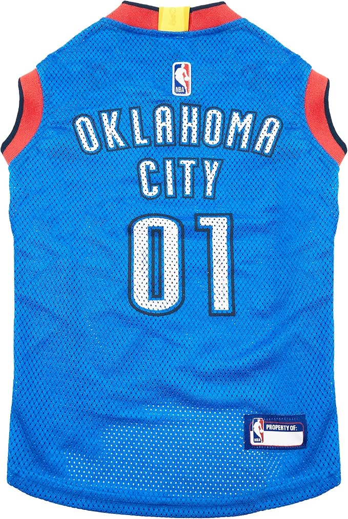 Pets First NBA OKLAHOMA CITY THUNDER DOG Jersey, Medium - Tank Top Basketball Pet Jersey