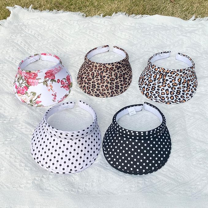 2 Pack Sun Visor Hats Women Men Clip On Wide Brim Visors Hat Outdoor Sports Golf Beach Travel Tennis Caps