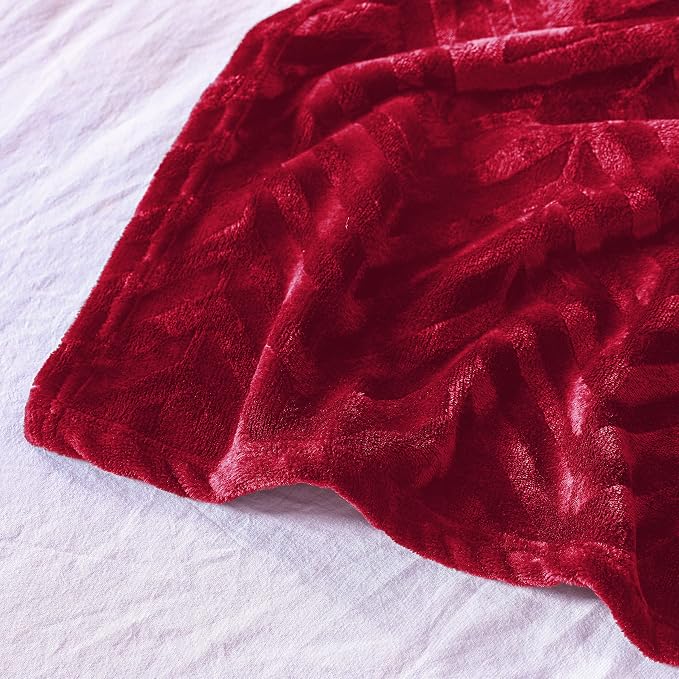Whale Flotilla Flannel Fleece Fall Bed Blanket King Size, Red | Lightweight Breathable Soft Bedspread, Plush Fluffy Coverlet Chevron Design Decorative Blanket for Home Life, 90x104 Inch