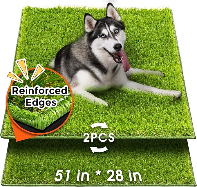 Hompet Artificial Grass for Dogs, 51"x28", Professional Dog Grass Mat, Easy to Clean with Drainage Holes, Potty Training Pad and Replacement Fake Grass Turf, Outdoor Rug Patio Lawn Decoration