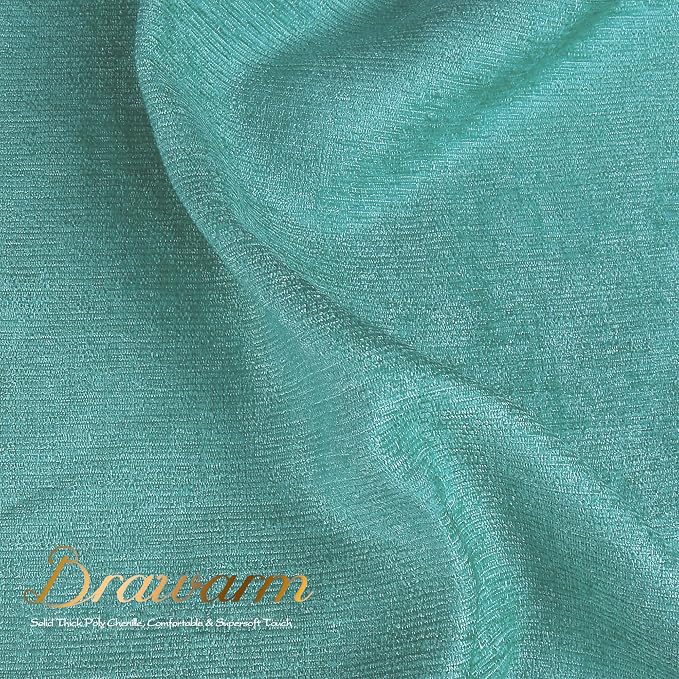 BRAWARM Chenille Throw Pillow Covers 12x20 Inches, Teal, 2 Pack | Decorative Lumbar Pillow Covers with Shell Edge, Soft Cushion Cases for Sofa Bed Living Room Home Farmhouse (No Insert)