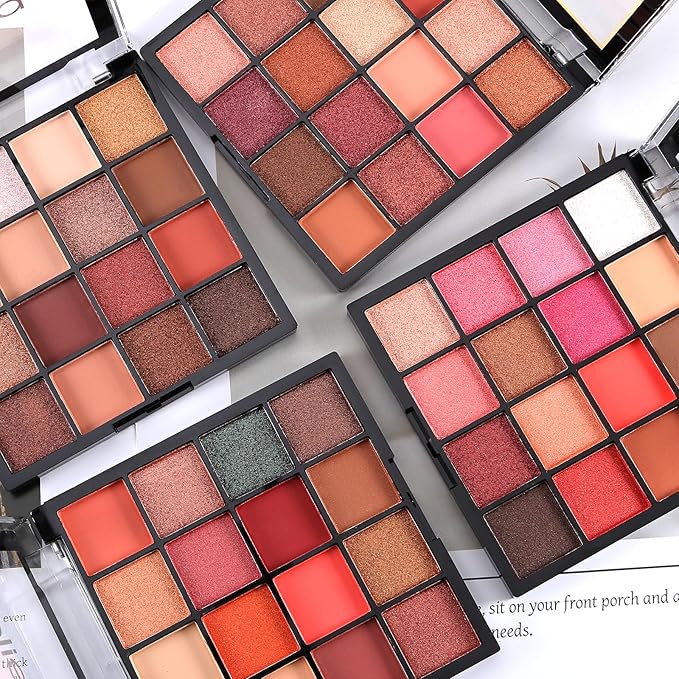 Boobeen Colorful Eyeshadow Palette Makeup-16 Colors, Matte and Glitter Eyeshadow, Bright Eye Shadow Palettes, Blendable, Easy to Build Dramatic Glamour Looks