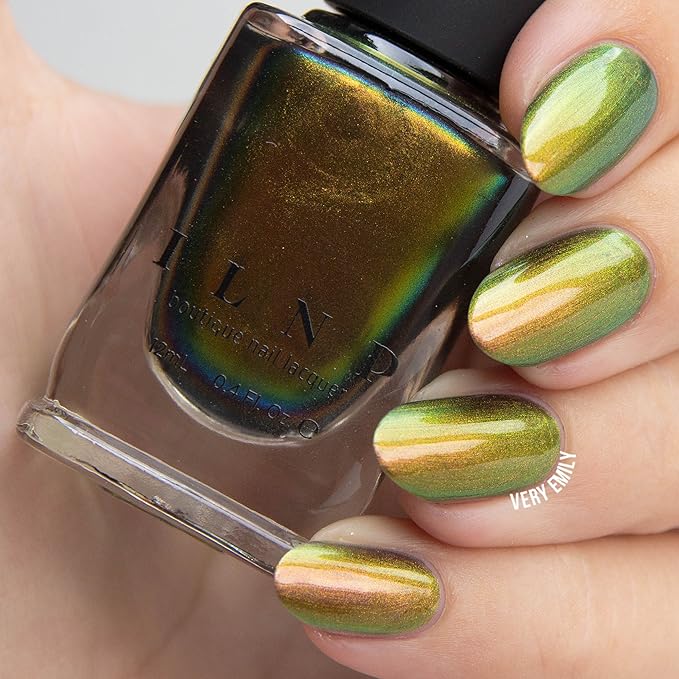 ILNP Highline - Pale Gold, Pinkish Bronze, Light Green Ultra Chrome Color Shifting Nail Polish