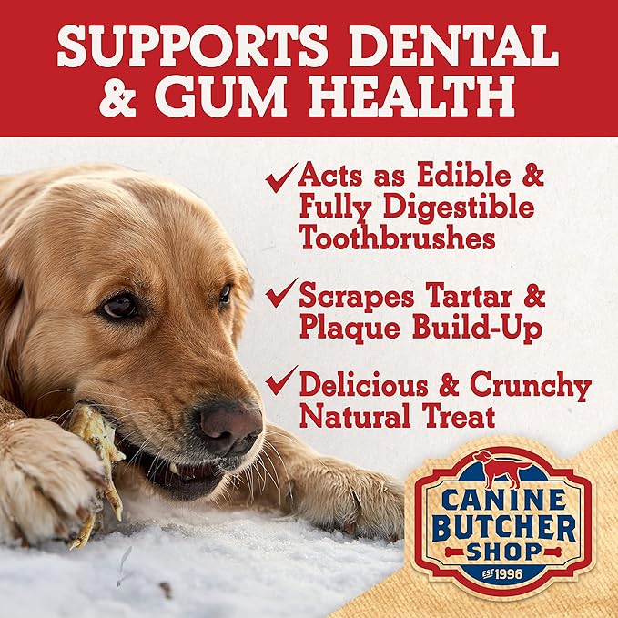 Chicken Feet for Dogs, All-Natural Dog Treats, 30 Ct | Crunchy Texture, Naturally Dehydrated, Rich in Glucosamine, Supports Joint Health, Made in the USA
