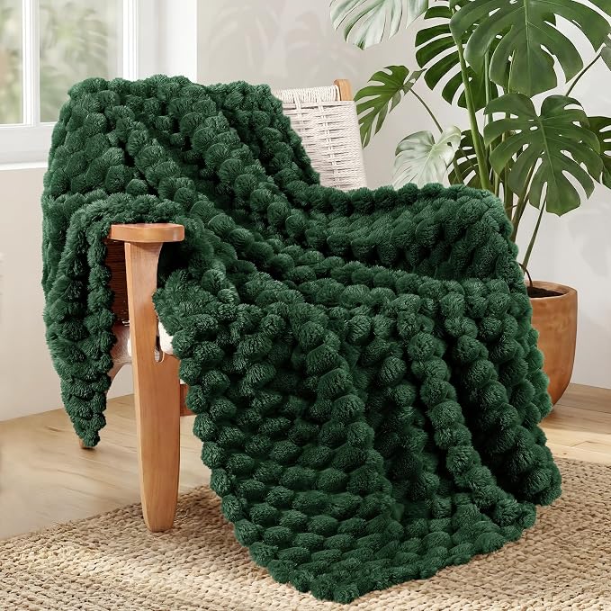 Whale Flotilla Soft 3D Fleece Throw Blanket for Couch & Bed, Emerald Green | Super Cozy Lightweight Plush Fluffy Throw, Luxury Decorative All‑Season Couch Cover Blanket for Sofa & Office Chair, 50"x60"