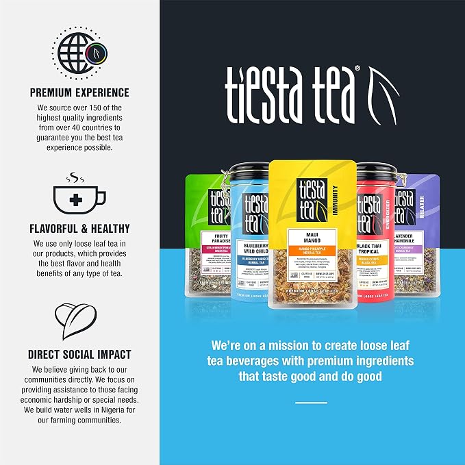 Tiesta Tea - Lavender Chamomile | Loose Leaf | Soft Chamomile Herbal Tea | Premium Non-Caffeinated Blend | Make Hot or Iced & Brews Up to 50 Cups | 12 Ounce Refillable Tin, Pack of 6