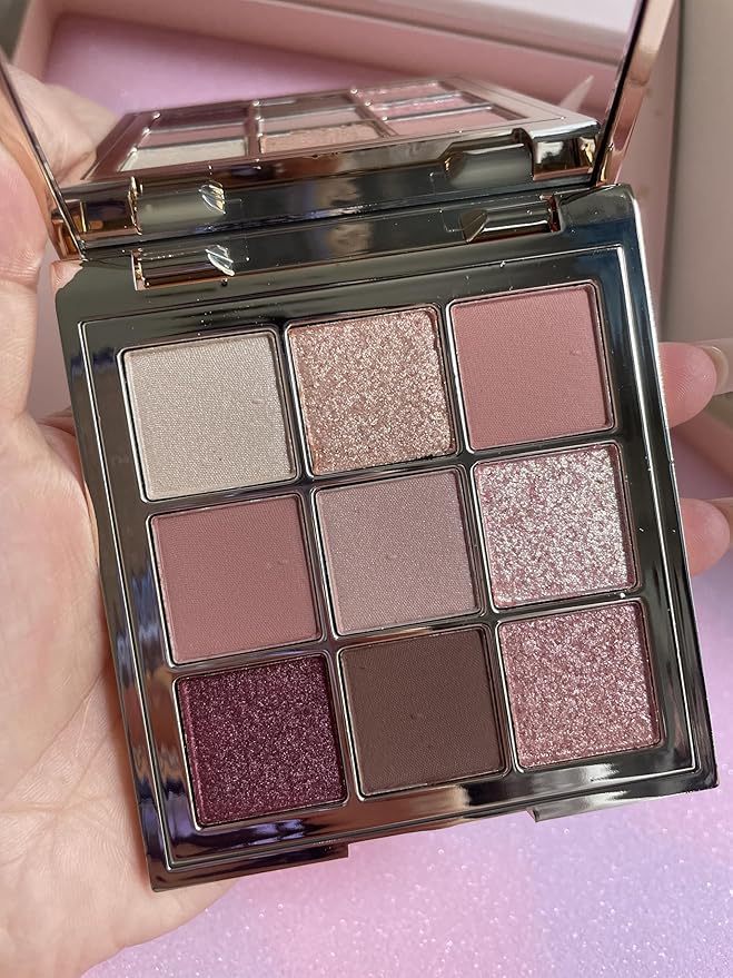 9 Colors Eyeshadow Palette, Matte & Shimmer & Glitter Eye Shadow, Highly Pigmented Silky Smooth Powder Waterproof Long Lasting Makeup Palettes. (Color 2)